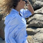 Neo Noir Barba Stripe Blouse Light Blue