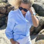Neo Noir Barba Stripe Blouse Light Blue