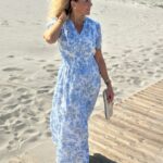 Neo Noir Kanza Rose Field Dress Light Blue