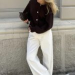 BY IC Ida Cardigan Dark Brown