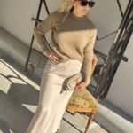 Neo Noir Vicky Structure Skirt Smoke Green