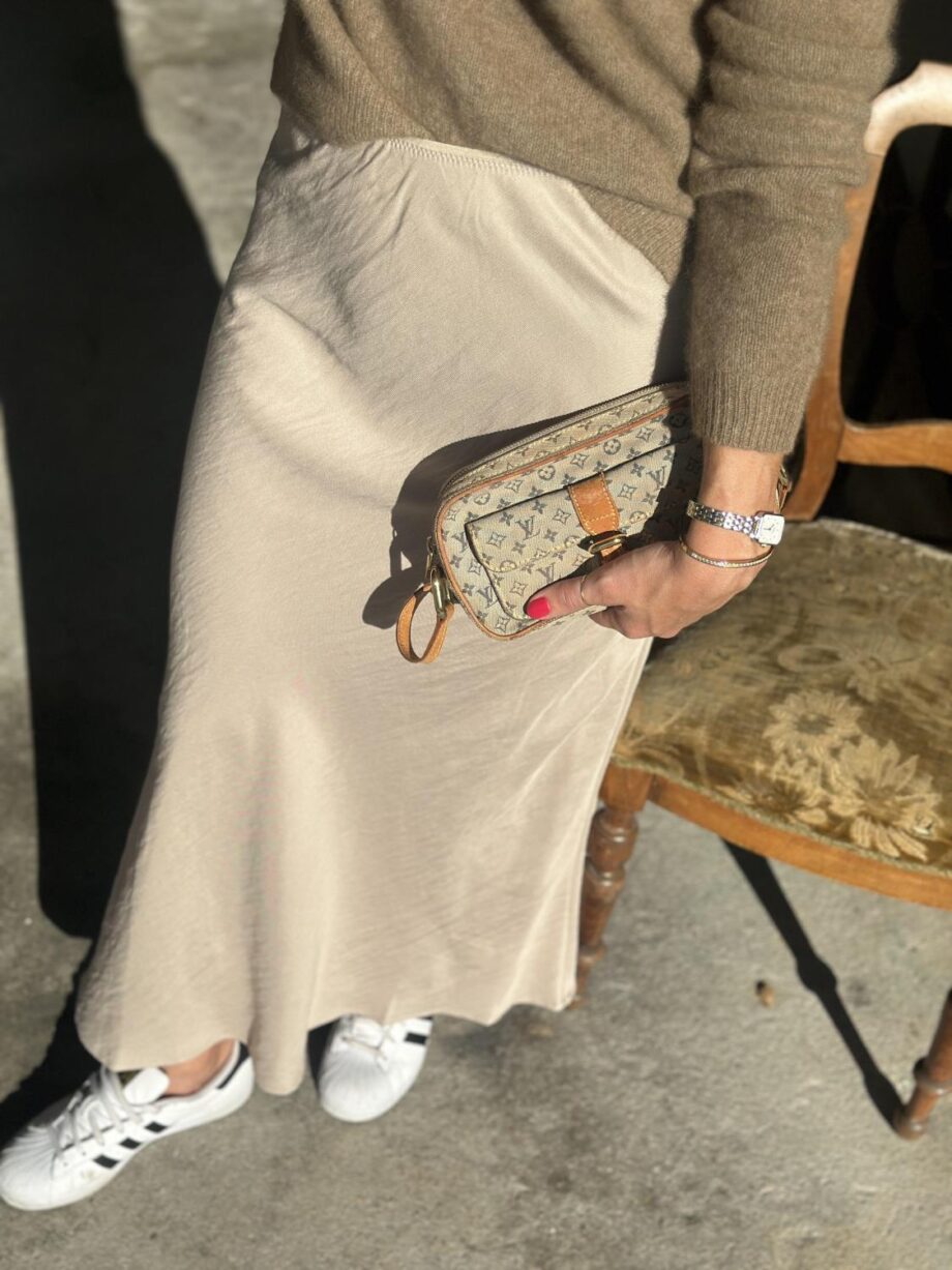 Neo Noir Vicky Structure Skirt Smoke Green