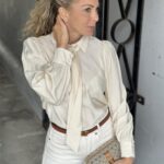 YAS YASPIL Bow Shirt Creme