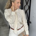YAS YASPIL Bow Shirt Creme