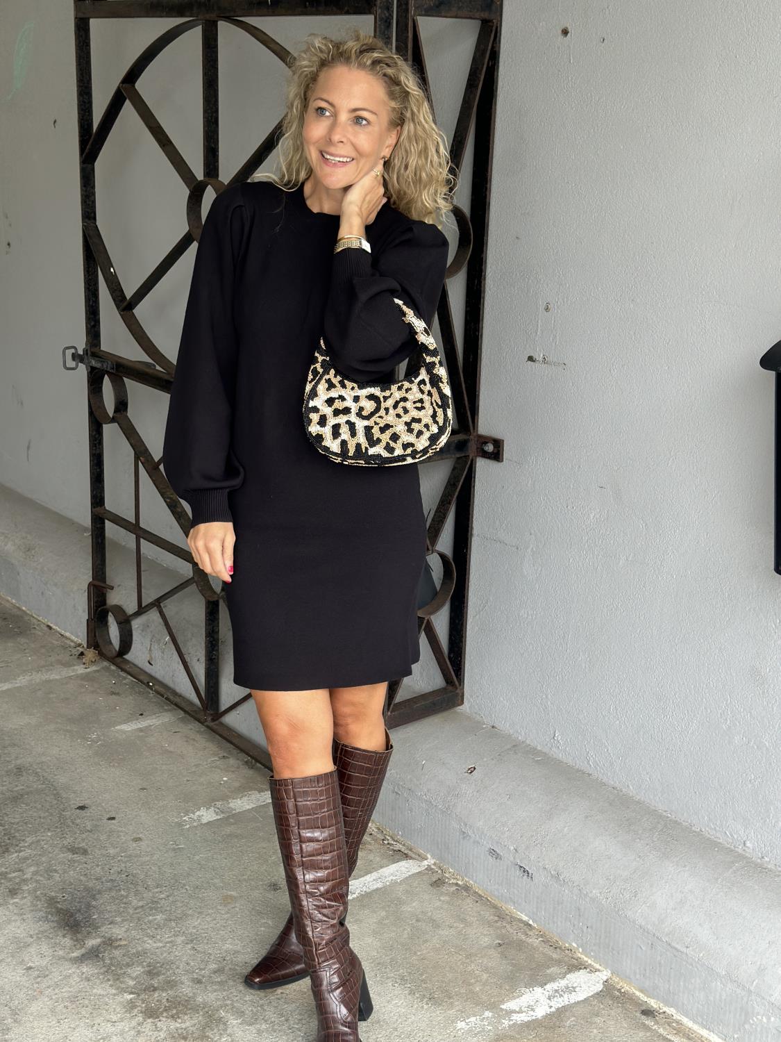 YAS Fonny Knit Dress Black - Bilde 2