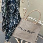 Tapis Noir Light Blue Bloom Scarf 67x67