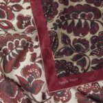 Tapis Noir Large Light Red Flower Scarf 120x120