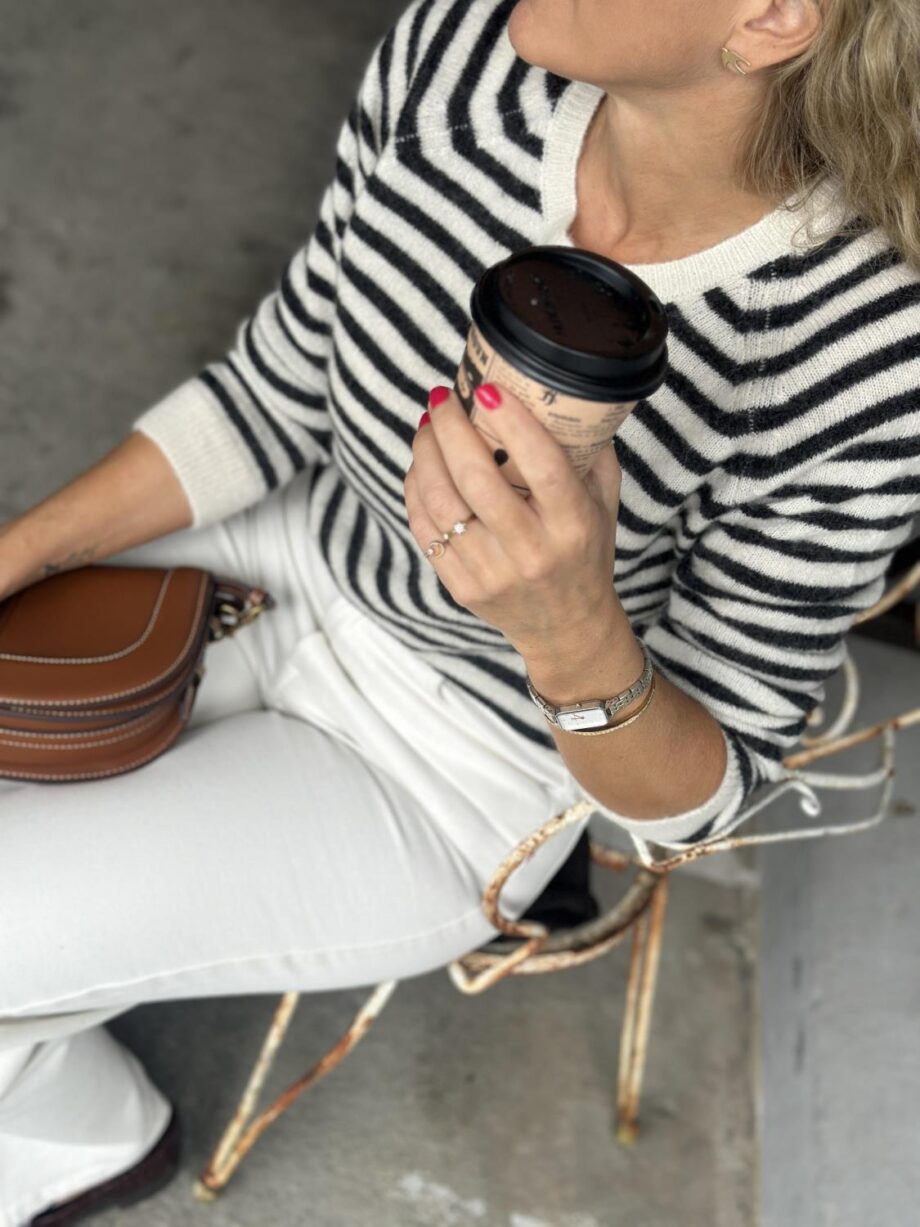 Arnie Says Fiona Stripe Offwhite/Charcoal