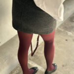 Selected Femme Bex Hw Mini Skirt Dark Grey/Check