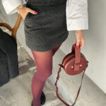 Selected Femme Bex Hw Mini Skirt Dark Grey/Check