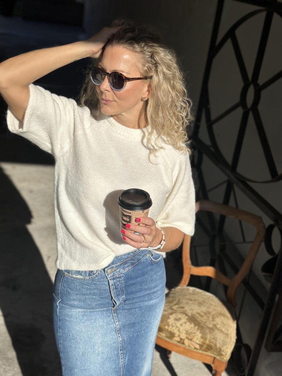 YAS Anne 2/4 Knit Star White