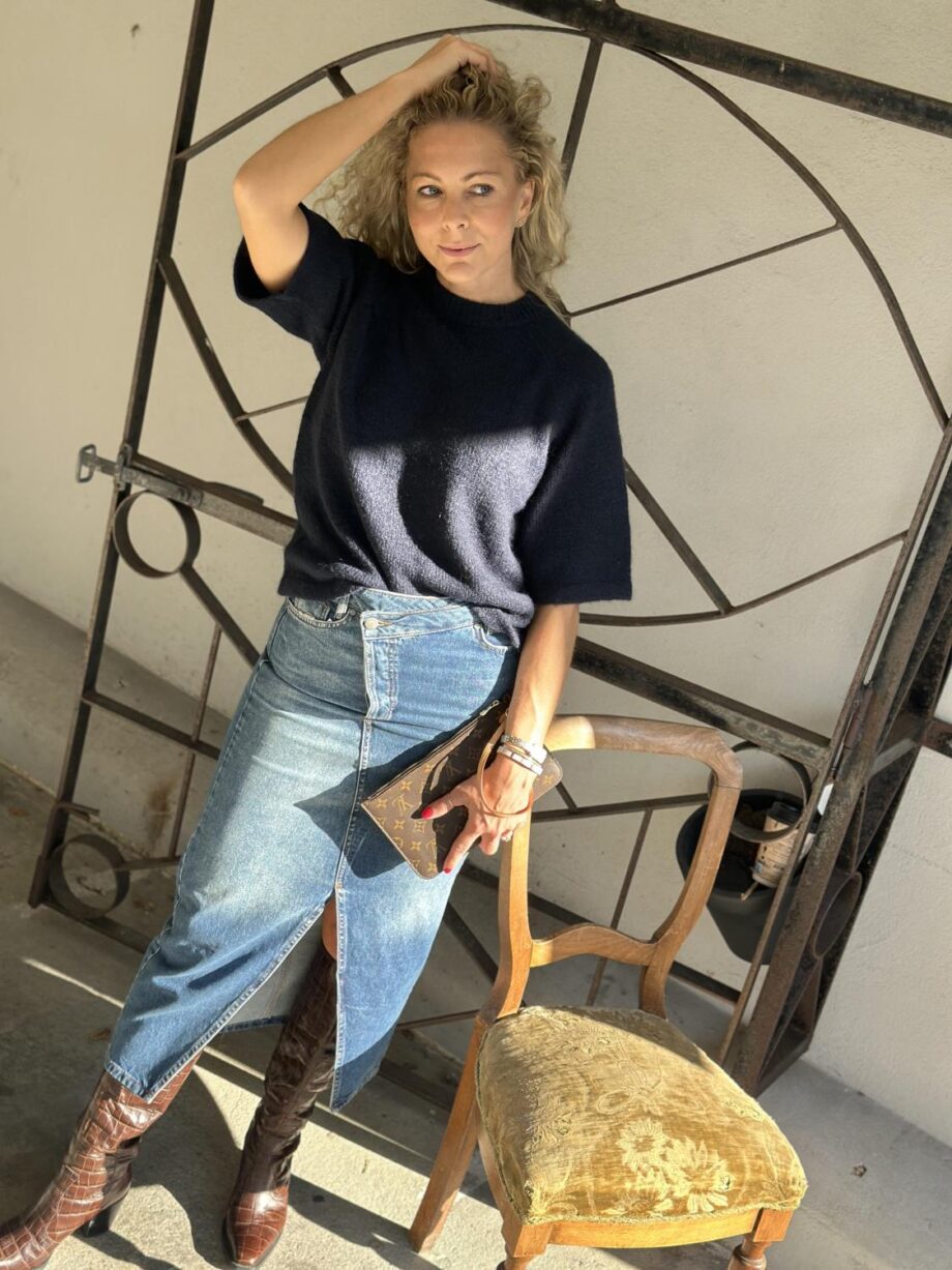 YAS Anne 2/4 Knit Navy
