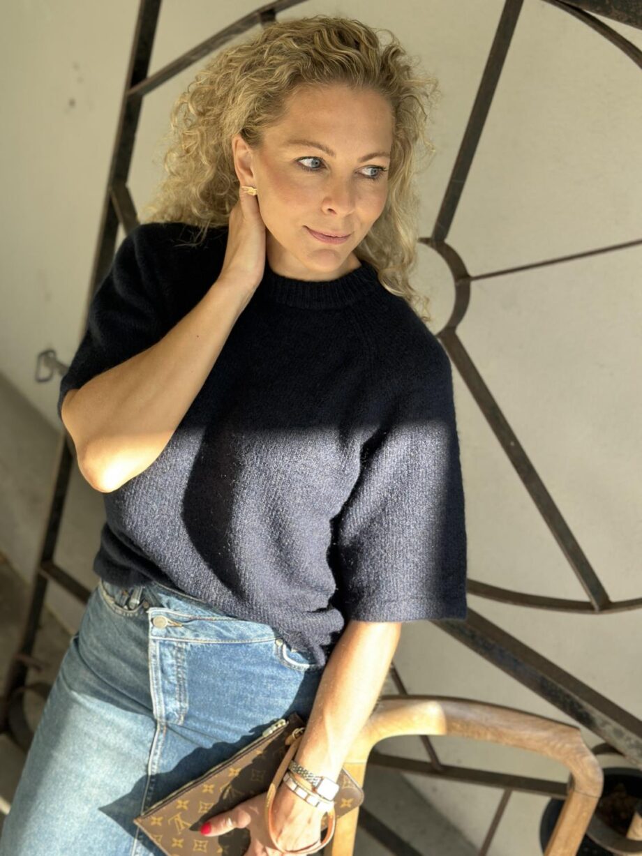 YAS Anne 2/4 Knit Navy
