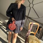 Neo Noir Line Emb Skirt Navy