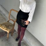 Selected Femme Short Wool Skirt Black
