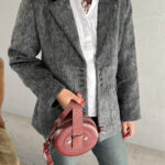 YAS Fie Jacket Black/Grey Melange