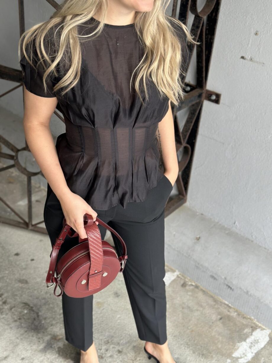 Selected Femme Iris Oneck Top Black