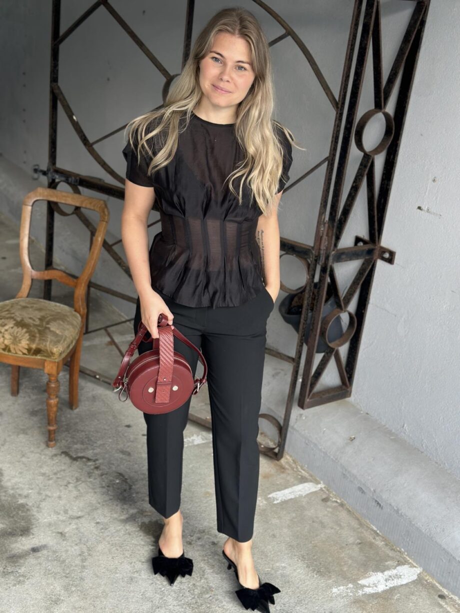 Selected Femme Iris Oneck Top Black