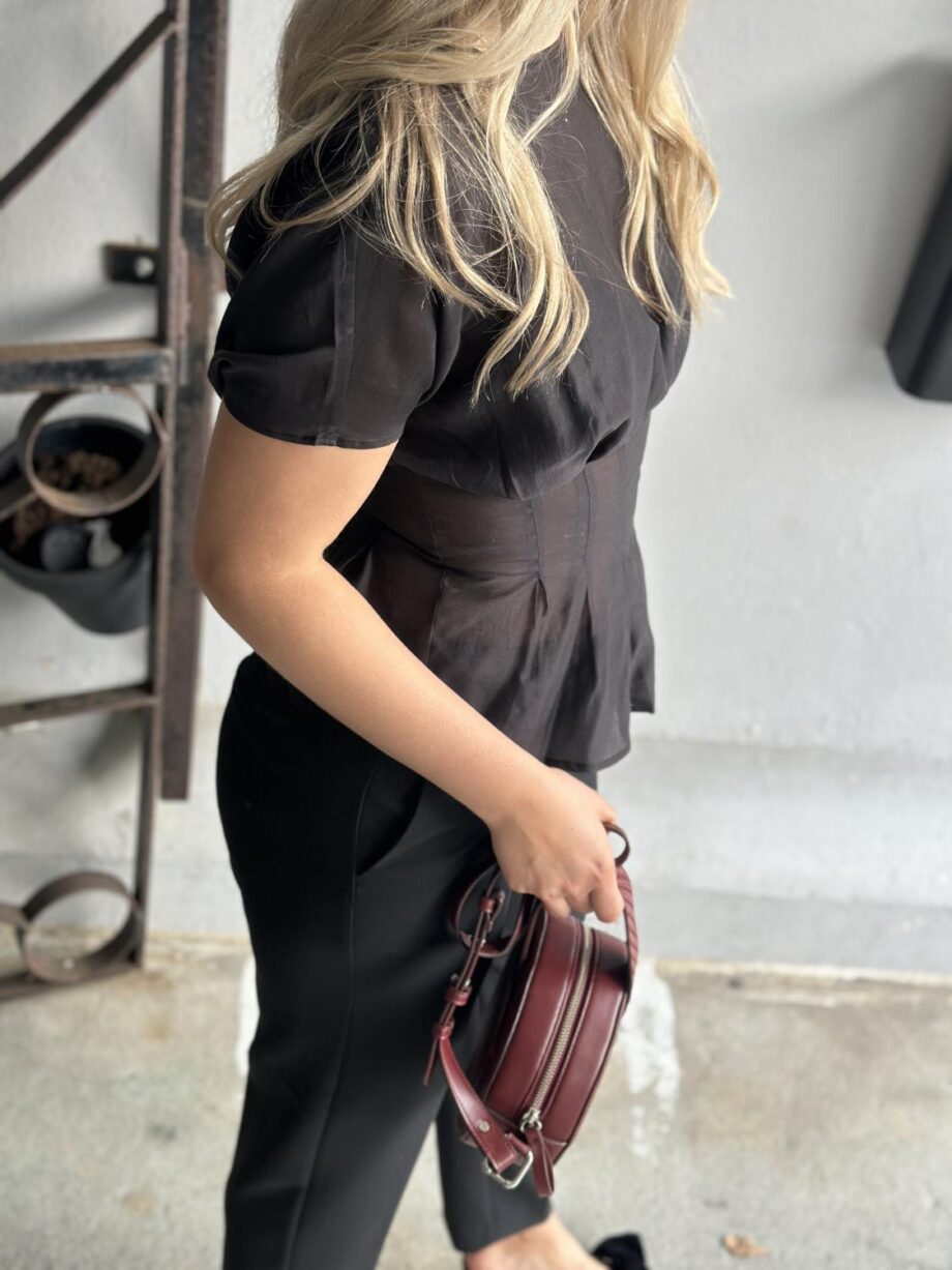 Selected Femme Iris Oneck Top Black