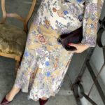 byTiMo Satin Ruffle Blouse Botanical Garden