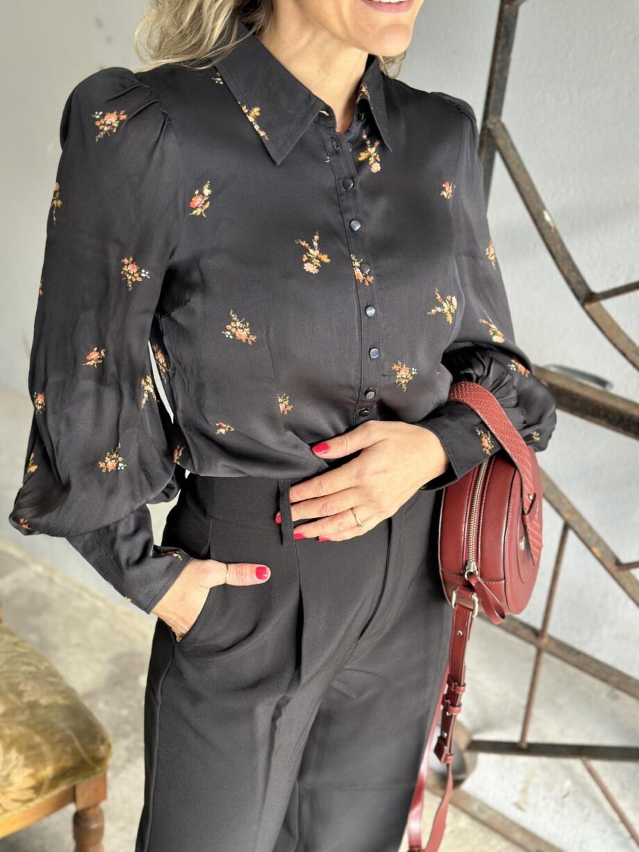 byTiMo Satin Fitted Shirt Petite Flower