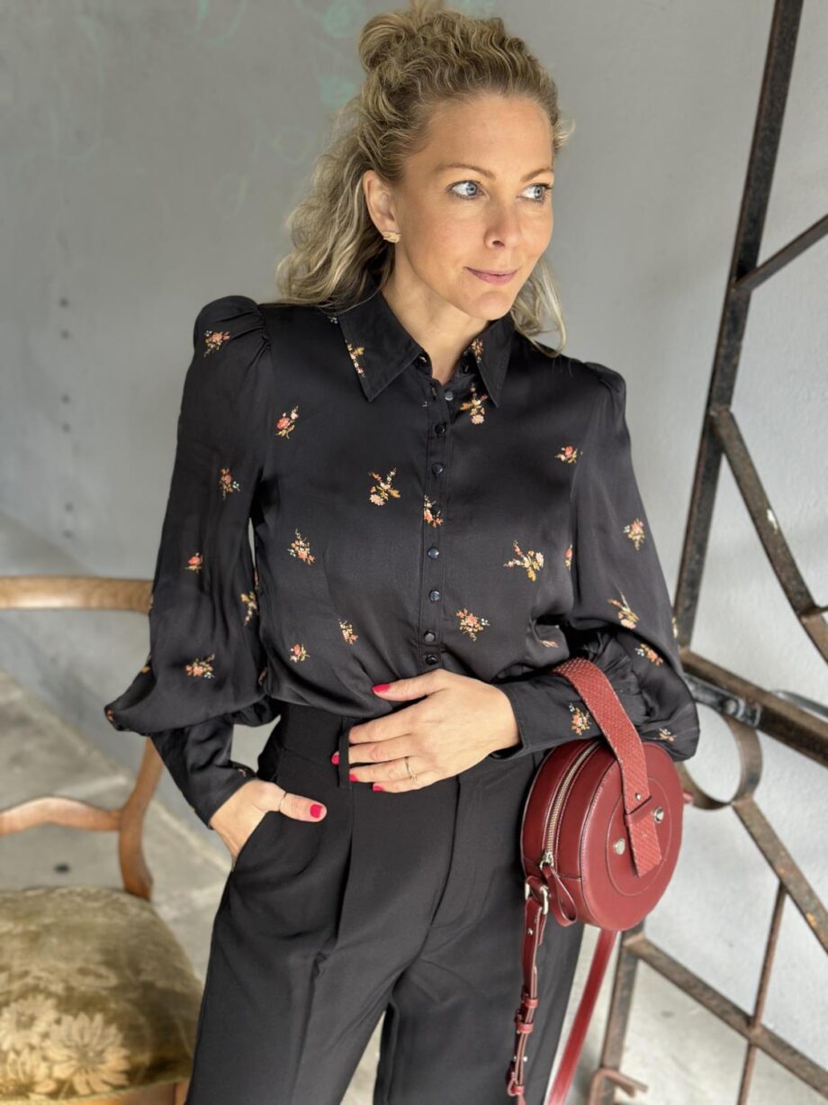 byTiMo Satin Fitted Shirt Petite Flower