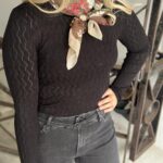 Selected Femme Cabala Knit O-Neck Black