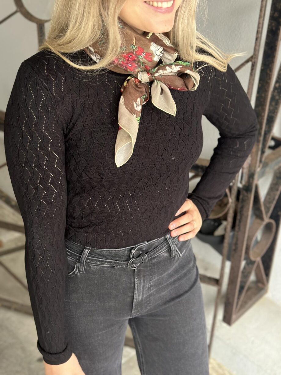 Selected Femme Cabala Knit O-Neck Black