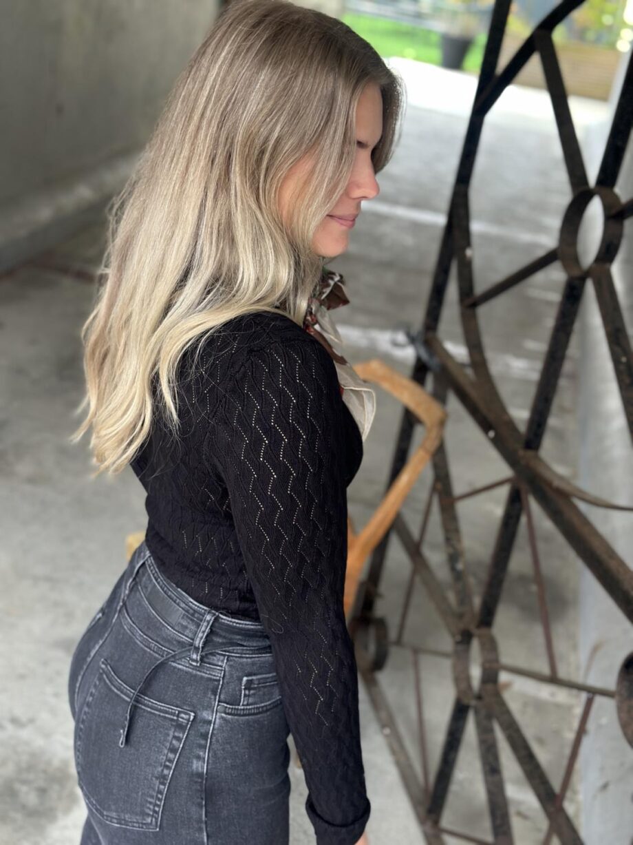 Selected Femme Cabala Knit O-Neck Black