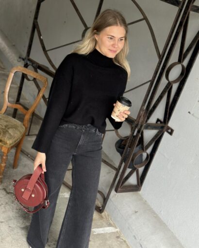Selected Femme Cille Knit High Neck Black