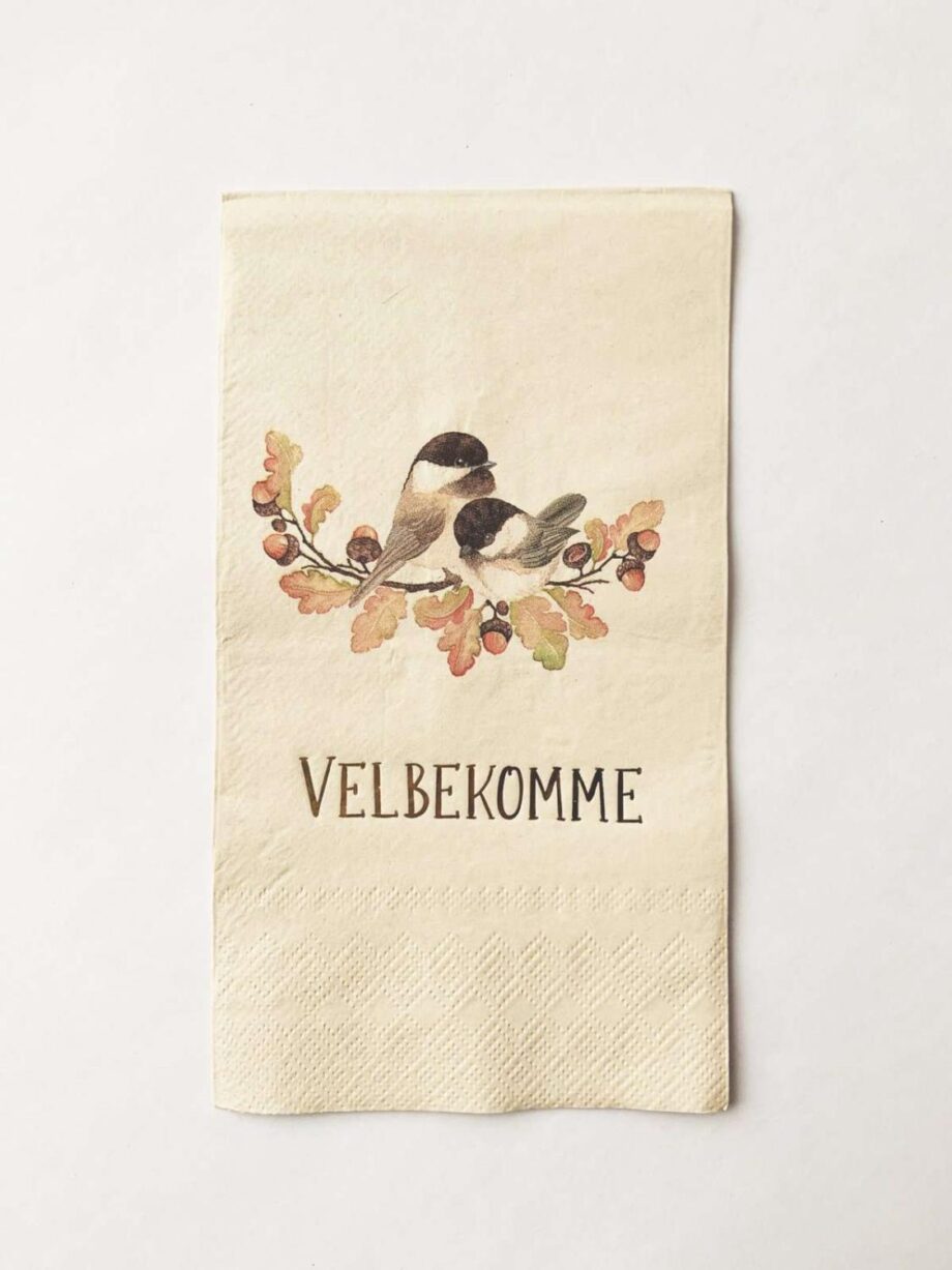 Trend Design Serviett Velbekomme – fugler – 33×44 cm