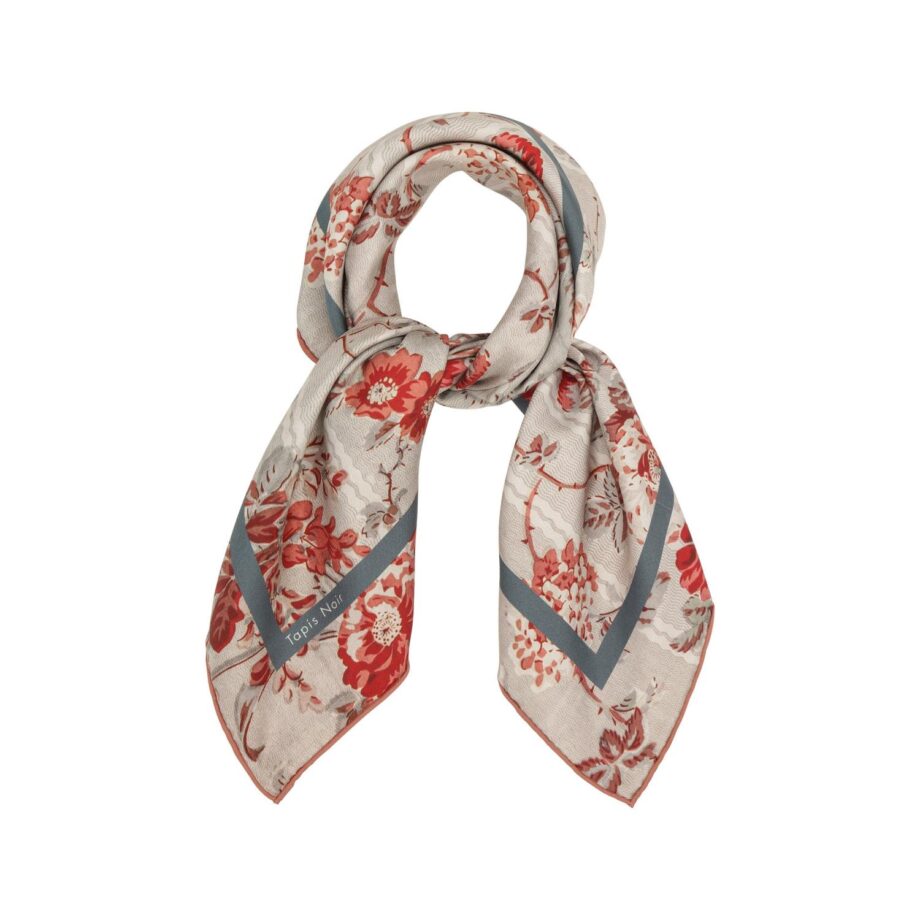 Tapis Noir Small Classical Grey Bloom Scarf