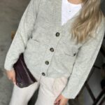 Selected Femme Cille Knit Cardigan Light Grey Melange