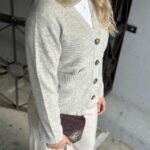 Selected Femme Cille Knit Cardigan Light Grey Melange