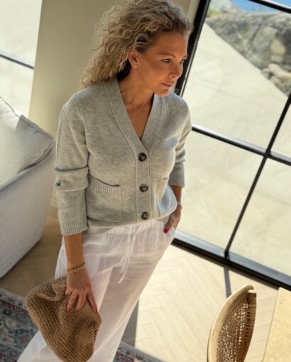 Selected Femme Cille Knit Cardigan Light Grey Melange