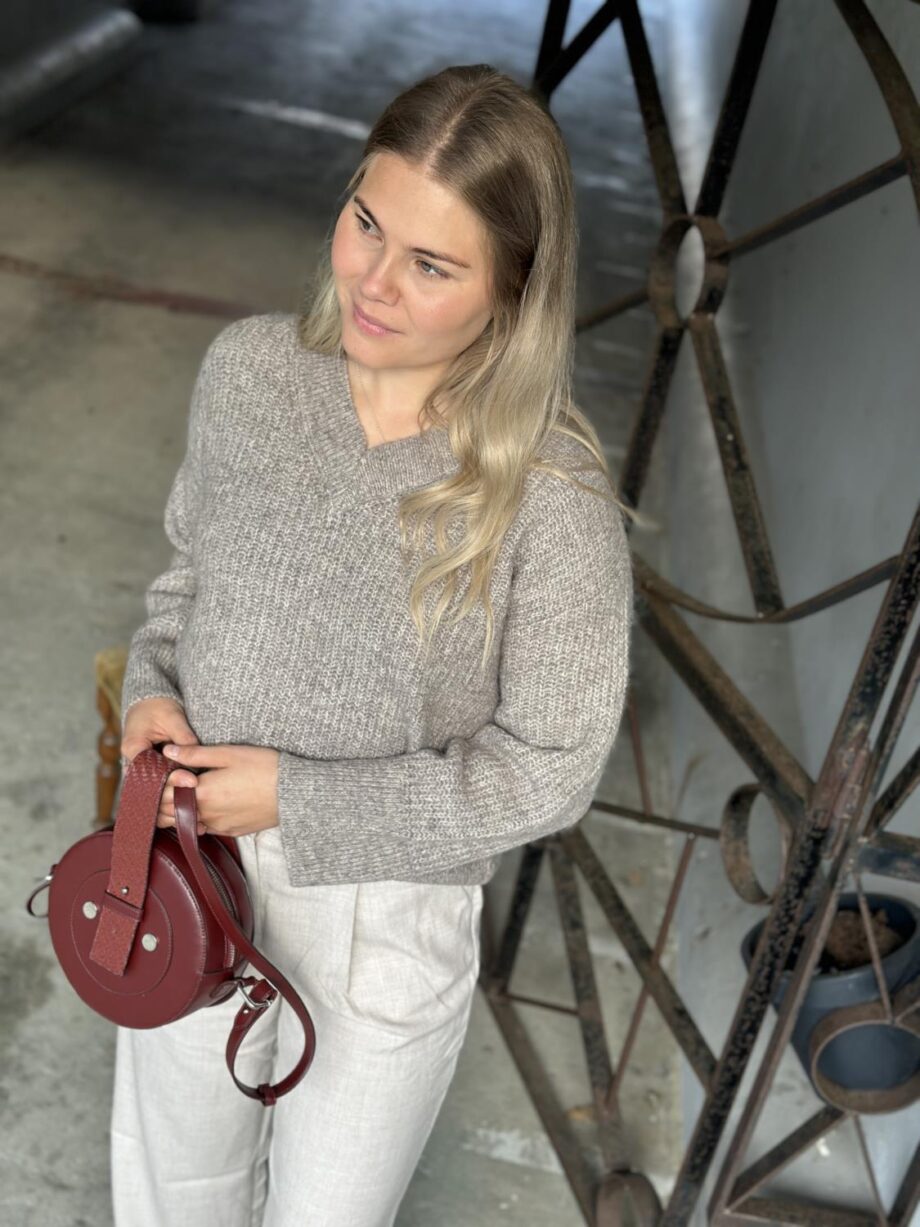 Selected Femme Alva Melange Knit V-Neck