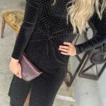 YAS Hella Velour Midi Dress