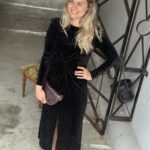 YAS Hella Velour Midi Dress