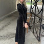 YAS Hella Velour Midi Dress