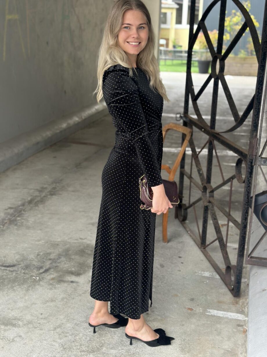 YAS Hella Velour Midi Dress