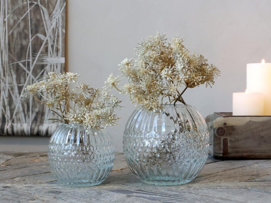 Chic Antique Vase Med Riller og Mønster