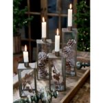 Chic Antique Lyslykt med snøkrystall