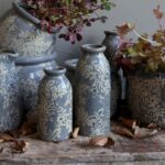 Chic Antique Flaske m blomstermønster