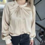 Neo Noir Fairy Drapy Satin Blouse