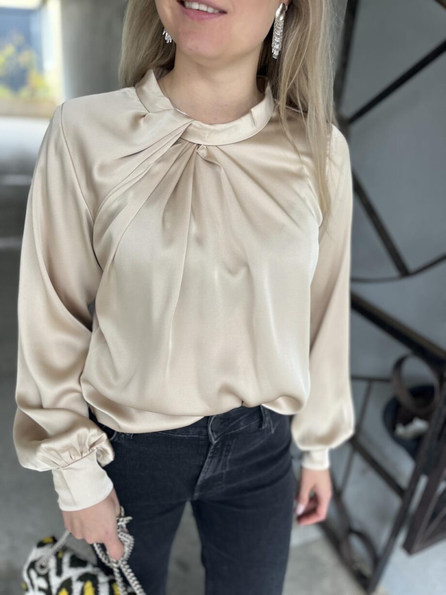 Neo Noir Fairy Drapy Satin Blouse