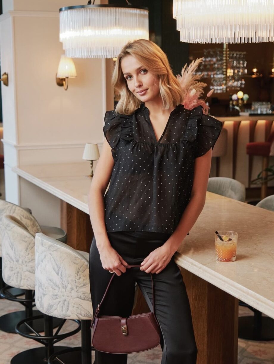 Neo Noir Jayla Bedazzled Top
