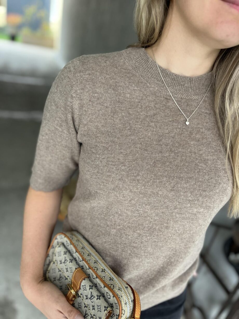 YAS Anni Knit Pullover Taupe Gray