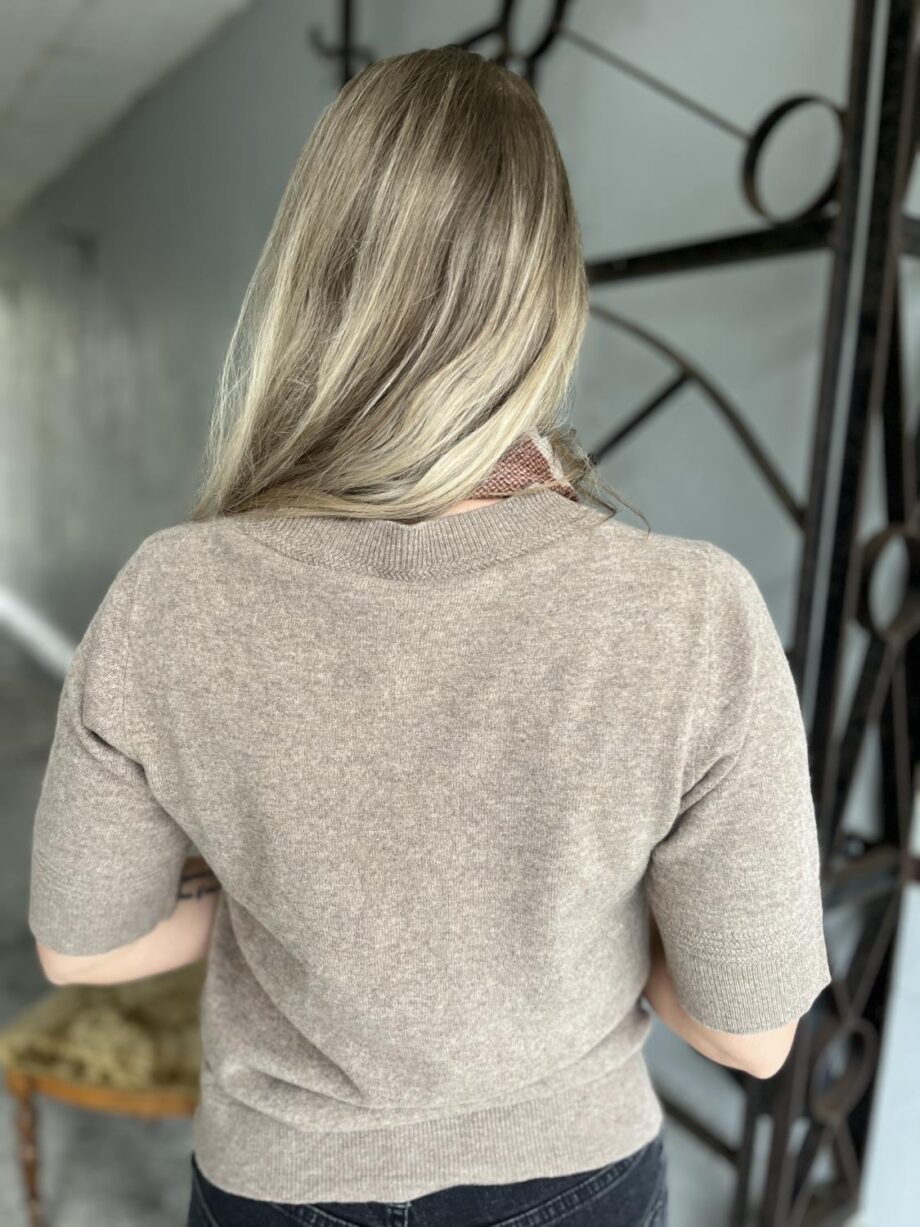 YAS Anni Knit Pullover Taupe Gray