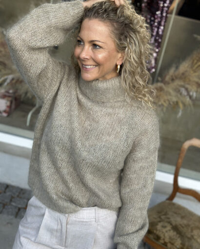 YAS Lambi Knit Rollneck Pullover Abbey Stone