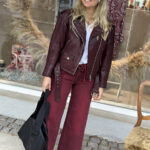 My Essential Wardrobe Gilo Leather Jacket Burgundy